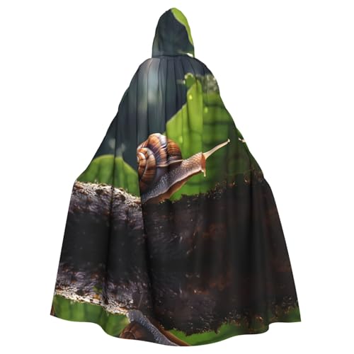 WZYWHJ Cosplay-Poncho mit Schnecke auf einem Blatt, bedruckt, für Damen und Herren, Halloween-Party von WZYWHJ