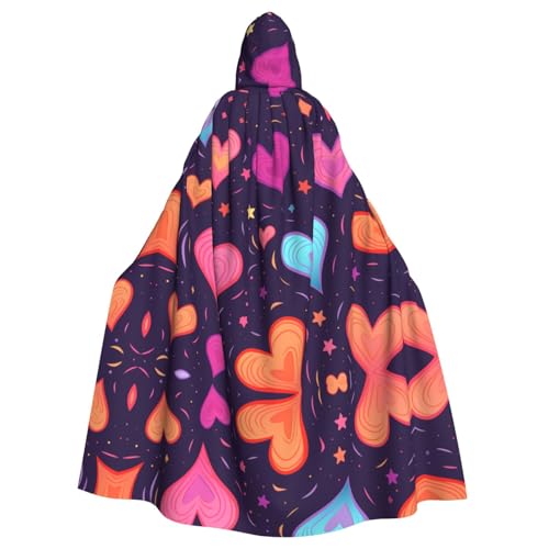 WZYWHJ Cosplay-Poncho mit Sternschnuppen-Herzmuster, für Damen und Herren, Halloween-Party von WZYWHJ