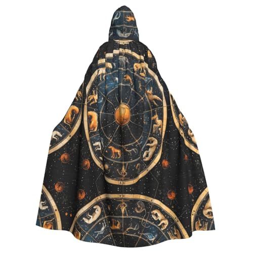 WZYWHJ Cosplay-Poncho mit Sternzeichensymbol-Muster, Umhang mit Kapuze, für Damen und Herren, Halloween-Party von WZYWHJ