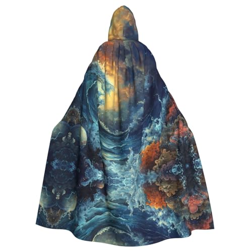 WZYWHJ Cosplay-Poncho mit Welle-Illustration, Umhang mit Kapuze, für Damen und Herren, Halloween WZYWHJ Cosplay-Poncho mit Welle-Illustration, Umhang mit Kapuze, für Damen und Herren, Halloween von WZYWHJ