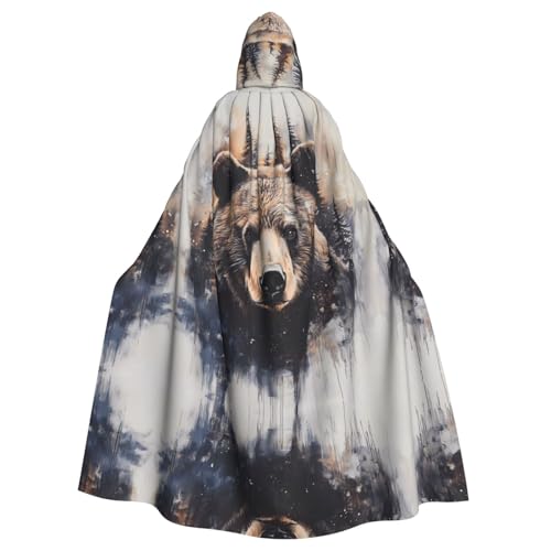 WZYWHJ Cosplay-Poncho mit Wildbär-Muster, Aldult Qualität, für Damen und Herren, Halloween WZYWHJ Cosplay-Poncho mit Wildbär-Muster, Aldult Qualität, für Damen und Herren, Halloween von WZYWHJ