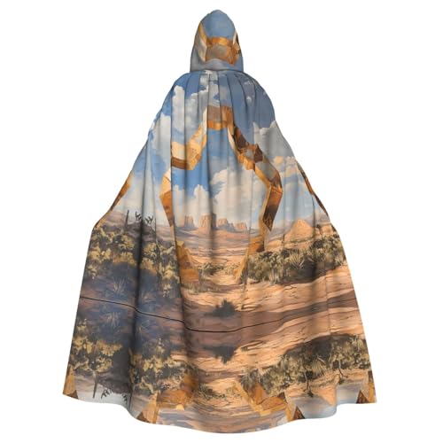WZYWHJ Cosplay-Poncho mit Wüstenarchitektur-Muster, Aldult Qualität, für Damen und Herren, Halloween von WZYWHJ