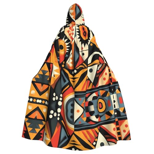 WZYWHJ Cosplay-Poncho mit abstraktem Bild und abstraktem Tribal-Motiv, für Damen und Herren, Halloween von WZYWHJ