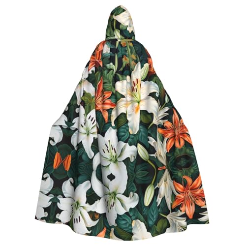 WZYWHJ Cosplay-Poncho mit buntem Lilien-Druck, für Damen und Herren, Halloween-Party von WZYWHJ