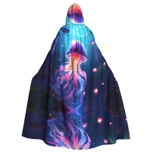 WZYWHJ Cosplay-Poncho mit buntem Quallen-Druck, für Damen und Herren, Halloween-Party von WZYWHJ
