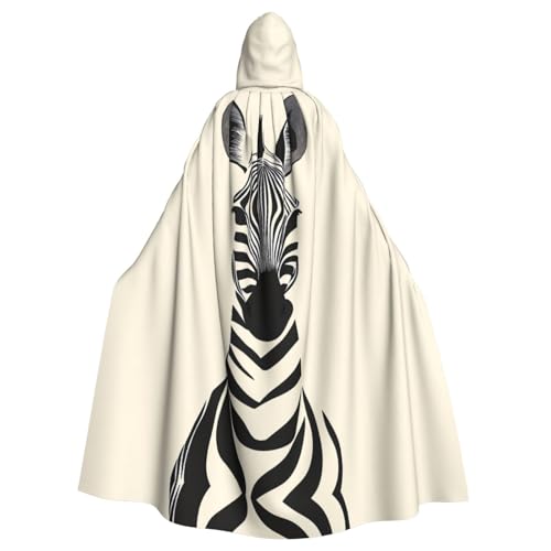 WZYWHJ Cosplay-Poncho mit einfachem Zebramuster, Kapuzenumhang für Damen und Herren, Halloween-Party von WZYWHJ