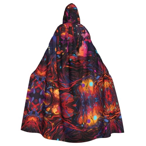 WZYWHJ Cosplay-Poncho mit farbigen Linien, bedruckt, für Damen und Herren, Halloween-Party von WZYWHJ