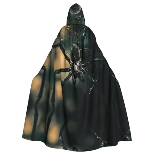 WZYWHJ Cosplay-Poncho mit großem Spinnen-Motiv, Umhang mit Kapuze, für Damen und Herren, Halloween-Party von WZYWHJ