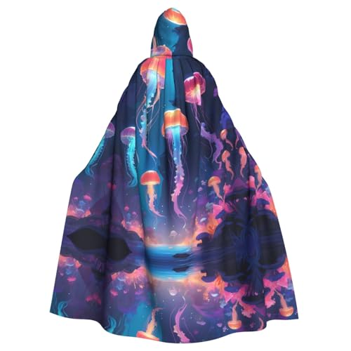WZYWHJ Cosplay-Poncho mit leuchtenden Quallen-Drucken, Aldult Qualität, für Damen und Herren, Halloween WZYWHJ Cosplay-Poncho mit leuchtenden Quallen-Drucken, Aldult Qualität, für Damen und Herren, Halloween von WZYWHJ