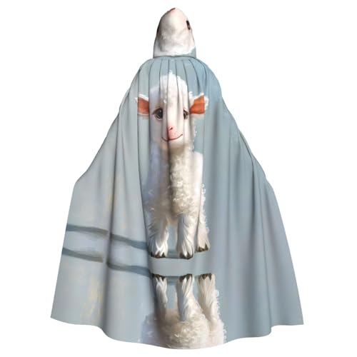 WZYWHJ Cosplay-Poncho mit sanftem Lammmuster, für Damen und Herren, Halloween-Party von WZYWHJ