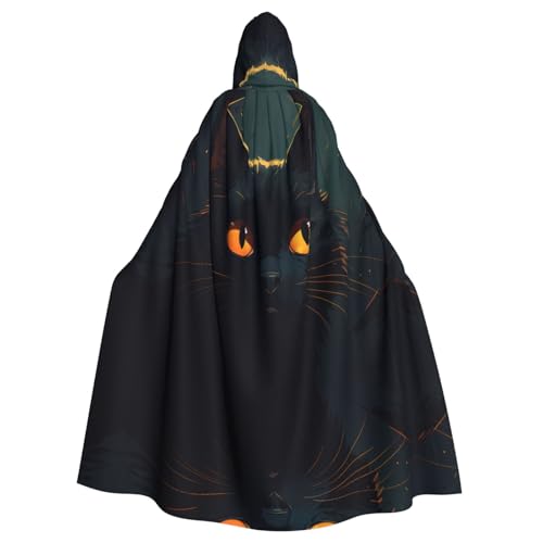 WZYWHJ Cosplay-Poncho mit schwarzem Katzenkopf-Druck, für Damen und Herren, Halloween-Party WZYWHJ Cosplay-Poncho mit schwarzem Katzenkopf-Druck, für Damen und Herren, Halloween-Party von WZYWHJ