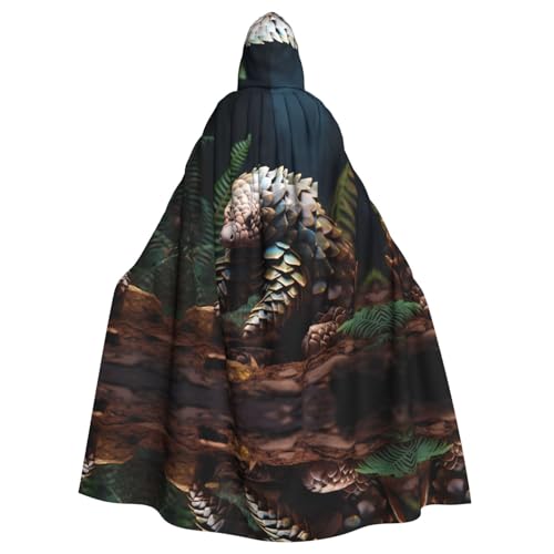 WZYWHJ Crawling Pangolin Printing Aldult Cosplay Poncho Hooded Cloak for men and women Halloween Party von WZYWHJ