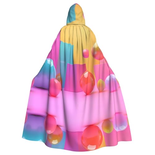 WZYWHJ Dopamine Cosplay-Poncho mit Kapuze, Farbblock-Muster, für Damen und Herren, Halloween-Party von WZYWHJ