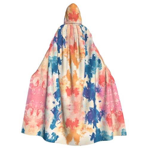 WZYWHJ Dreifarbiger Batik-Poncho mit Kapuze, für Damen und Herren, Halloween-Party WZYWHJ Dreifarbiger Batik-Poncho mit Kapuze, für Damen und Herren, Halloween-Party von WZYWHJ