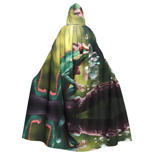 WZYWHJ Ein Chamäleon mit Blasen-Druck, Aldult Cosplay-Poncho mit Kapuze, Umhang für Damen und Herren, Halloween-Party WZYWHJ Ein Chamäleon mit Blasen-Druck, Aldult Cosplay-Poncho mit Kapuze, Umhang für Damen und Herren, Halloween-Party von WZYWHJ