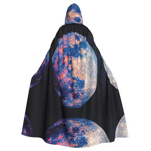WZYWHJ Ein farbenfroher Mond-Druck Aldult Cosplay Poncho mit Kapuze für Damen und Herren Halloween-Party WZYWHJ Ein farbenfroher Mond-Druck Aldult Cosplay Poncho mit Kapuze für Damen und Herren Halloween-Party von WZYWHJ