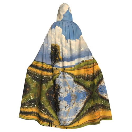 WZYWHJ Ein lebendiges Landschaftsmuster, Aldult Qualität, Cosplay-Poncho mit Kapuze, Umhang für Damen und Herren von WZYWHJ