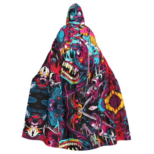 WZYWHJ Farbenfroher Avatar-Druck, Aldult Cosplay-Poncho mit Kapuze, Umhang für Damen und Herren, Halloween-Party von WZYWHJ