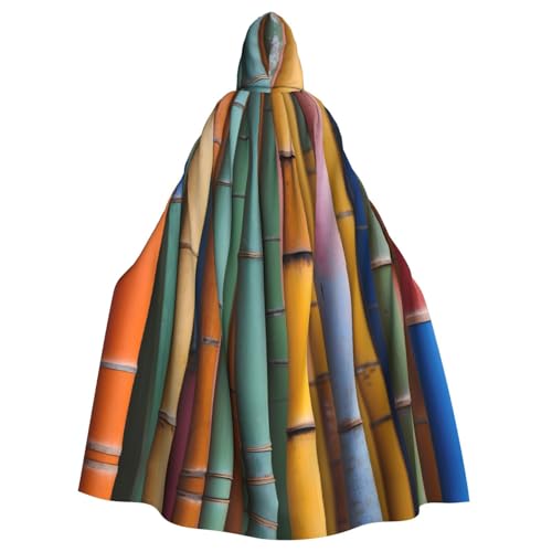 WZYWHJ Farbenfroher Bambus-Poncho mit Kapuze, für Damen und Herren, Halloween-Party WZYWHJ Farbenfroher Bambus-Poncho mit Kapuze, für Damen und Herren, Halloween-Party von WZYWHJ