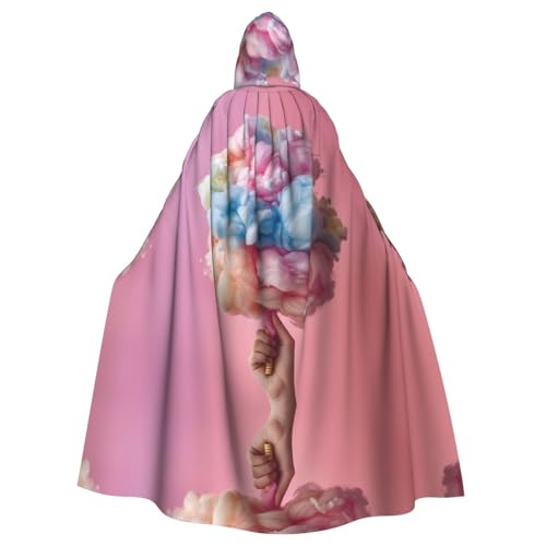 WZYWHJ Farbenfroher Poncho mit Kapuze für Damen und Herren, Halloween-Party von WZYWHJ