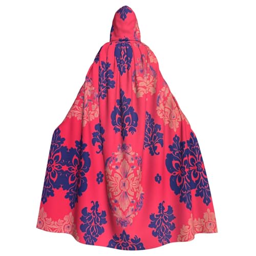 WZYWHJ Farbenfrohes Papierschnittmuster, Aldult, Cosplay-Poncho mit Kapuze, Umhang für Damen und Herren, Halloween-Party von WZYWHJ