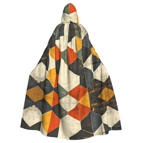 WZYWHJ Farbiger Gitter-Druck, hochwertiger Cosplay-Poncho mit Kapuze, Umhang für Damen und Herren, Halloween WZYWHJ Farbiger Gitter-Druck, hochwertiger Cosplay-Poncho mit Kapuze, Umhang für Damen und Herren, Halloween von WZYWHJ