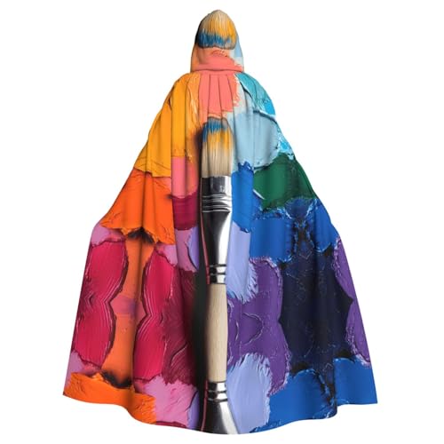 WZYWHJ Farbwanne, Cosplay-Poncho mit Kapuze, Umhang für Damen und Herren, Halloween-Party von WZYWHJ