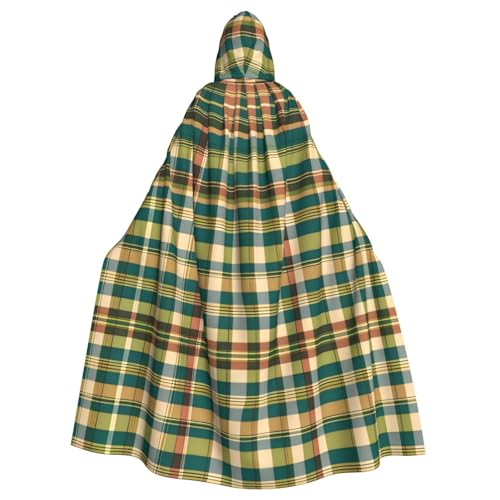 WZYWHJ Frischer einfacher Poncho mit Kapuze, kariert, für Damen und Herren, Halloween-Party von WZYWHJ