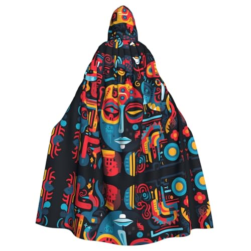 WZYWHJ Gebogenes Bild aldult Cosplay Poncho Kapuzenumhang für Damen und Herren Halloween Party von WZYWHJ