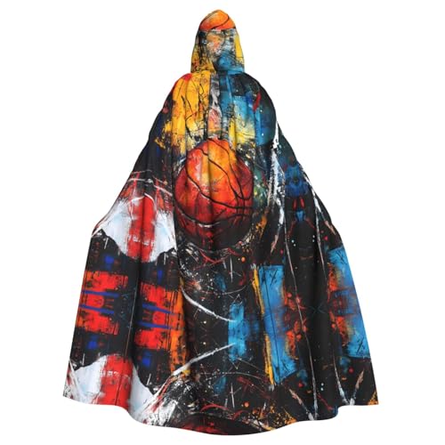 WZYWHJ Gemalter Basketball-Druck, Aldult Qualität, Cosplay-Poncho mit Kapuze, Umhang für Damen und Herren, Halloween WZYWHJ Gemalter Basketball-Druck, Aldult Qualität, Cosplay-Poncho mit Kapuze, Umhang für Damen und Herren, Halloween von WZYWHJ