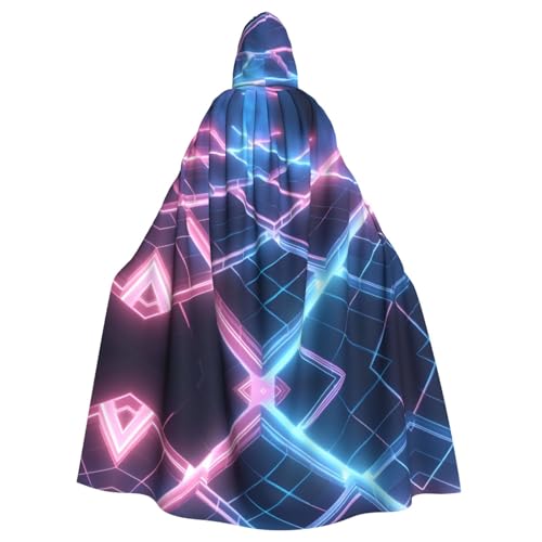 WZYWHJ Glow Grid Picture Aldult Qualität Cosplay Poncho Kapuzenumhang für Damen und Herren Halloween von WZYWHJ