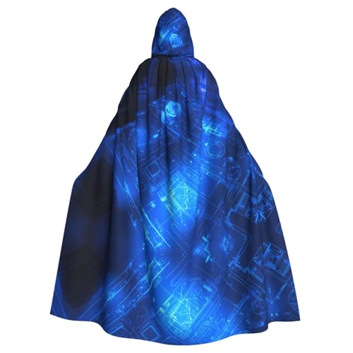 WZYWHJ Glowing Blueprint Picture aldult Cosplay Poncho Hooded Cloak for men and women Halloween Party WZYWHJ Glowing Blueprint Picture aldult Cosplay Poncho Hooded Cloak for men and women Halloween Party von WZYWHJ