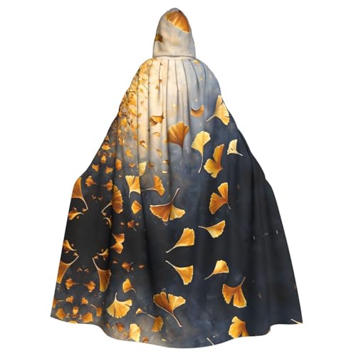 WZYWHJ Goldener Ginkgo-Blatt-Tanzbild, Aldult Qualität, Cosplay-Poncho mit Kapuze, Umhang für Damen und Herren, Halloween WZYWHJ Goldener Ginkgo-Blatt-Tanzbild, Aldult Qualität, Cosplay-Poncho mit Kapuze, Umhang für Damen und Herren, Halloween von WZYWHJ
