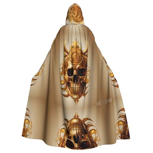 WZYWHJ Goldener Totenkopf-Poncho mit Kapuze, Aldult Qualität, für Damen und Herren, Halloween WZYWHJ Goldener Totenkopf-Poncho mit Kapuze, Aldult Qualität, für Damen und Herren, Halloween von WZYWHJ
