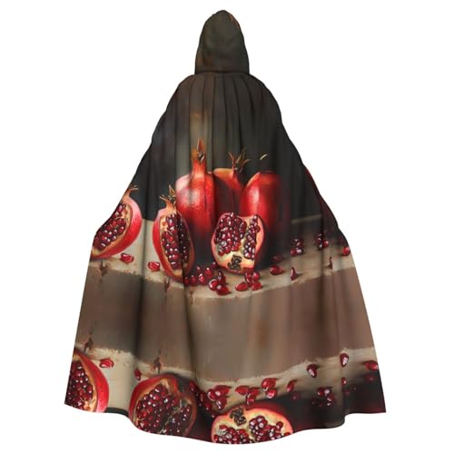 WZYWHJ Granatapfel Bild Aldult Qualität Cosplay Poncho Kapuzenumhang für Damen und Herren Halloween von WZYWHJ