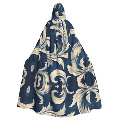 WZYWHJ Hellgrauer Poncho mit Blumenmotiv, Cosplay-Poncho mit Kapuze, Umhang für Damen und Herren, Halloween-Party von WZYWHJ