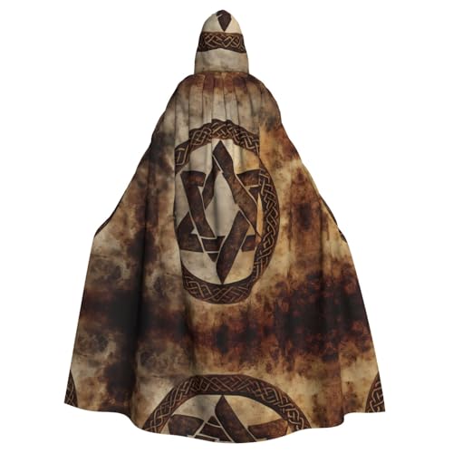 WZYWHJ Hexagramm-Symbol-Druck, Aldult Cosplay-Poncho mit Kapuze, Umhang für Damen und Herren, Halloween-Party von WZYWHJ