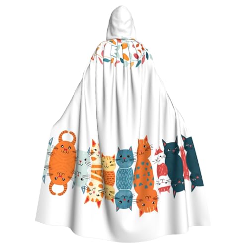 WZYWHJ Katzen-Bilderrahmen, Aldult Cosplay, Poncho, Kapuzenumhang für Damen und Herren, Halloween-Party von WZYWHJ