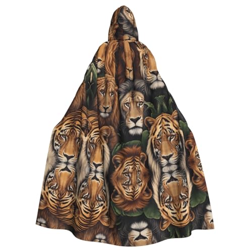 WZYWHJ King of the Jungle Picture Aldult Cosplay Poncho Hooded Cloak for men and women Halloween Party von WZYWHJ