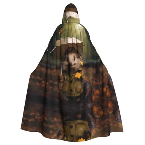 WZYWHJ Kleiner Igel hält einen Regenschirm, bedruckt aldult Cosplay Poncho Kapuzenumhang für Damen und Herren Halloween Party WZYWHJ Kleiner Igel hält einen Regenschirm, bedruckt aldult Cosplay Poncho Kapuzenumhang für Damen und Herren Halloween Party von WZYWHJ