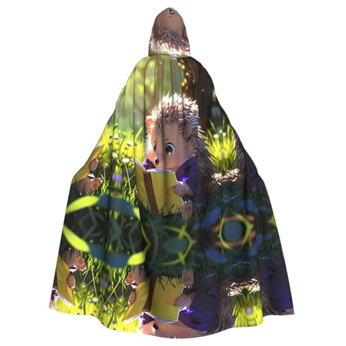 WZYWHJ Kleiner Igel zum Lesen von Bildern, Aldult Qualität, Cosplay-Poncho mit Kapuze, Umhang für Damen und Herren, Halloween von WZYWHJ