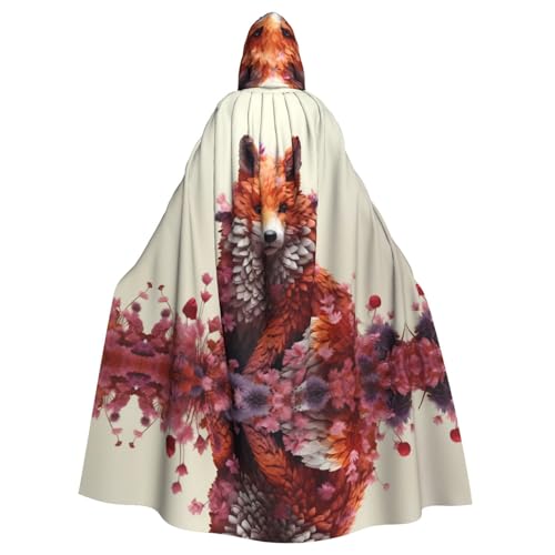 WZYWHJ Kreativer Fuchs-Skulptur, Cosplay-Poncho mit Kapuze, Umhang für Damen und Herren, Halloween-Party von WZYWHJ