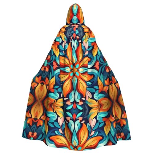 WZYWHJ Kreativer bunter Girlande, Cosplay-Poncho mit Kapuze, Umhang für Damen und Herren, Halloween-Party von WZYWHJ