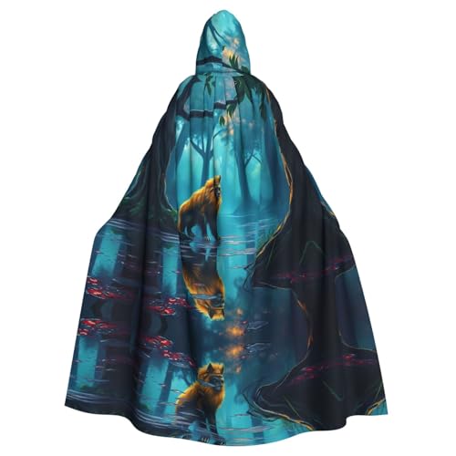 WZYWHJ Lion Picture aldult Hochwertiger Cosplay-Poncho mit Kapuze für Damen und Herren Halloween von WZYWHJ