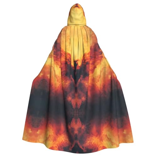 WZYWHJ Majestic Flame Bird Picture Aldult Cosplay Poncho Hooded Cloak for men and women Halloween Party von WZYWHJ