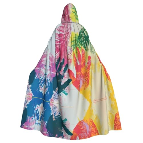 WZYWHJ Malen Sie Handabdrücke Bild aldult Cosplay Poncho Kapuzenumhang für Damen und Herren Halloween Party WZYWHJ Malen Sie Handabdrücke Bild aldult Cosplay Poncho Kapuzenumhang für Damen und Herren Halloween Party von WZYWHJ