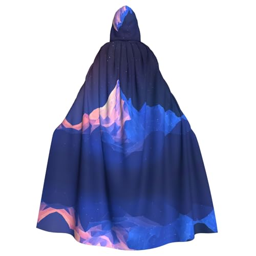 WZYWHJ Mountains Picture Aldult Hochwertiger Cosplay-Poncho mit Kapuze für Damen und Herren Halloween von WZYWHJ