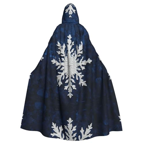 WZYWHJ Ölgemälde-Stil, Schneeflocken, bedruckt, Aldult, Cosplay-Poncho mit Kapuze, Umhang für Damen und Herren, Halloween-Party von WZYWHJ