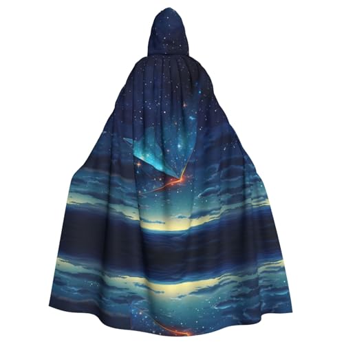 WZYWHJ Papierflugzeug im Sternenhimmel, bedruckter Aldult-Cosplay-Poncho mit Kapuze, Umhang für Damen und Herren, Halloween-Party WZYWHJ Papierflugzeug im Sternenhimmel, bedruckter Aldult-Cosplay-Poncho mit Kapuze, Umhang für Damen und Herren, Halloween-Party von WZYWHJ