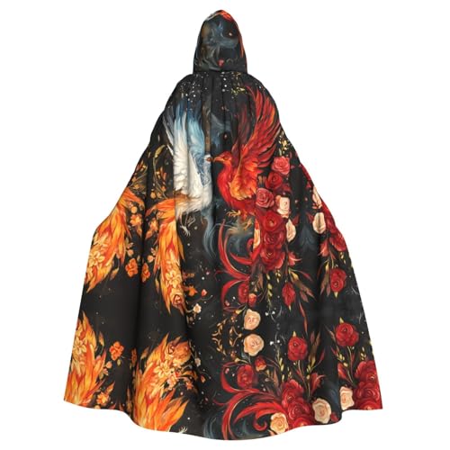 WZYWHJ Phoenix und Rose Bild aldult Qualität Cosplay Poncho Kapuzenumhang für Damen und Herren Halloween von WZYWHJ
